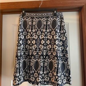 Max Studio Monochrome Floral A-Line Skirt